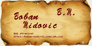 Boban Midović vizit kartica